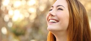 Happy Female Smiling Outdoors