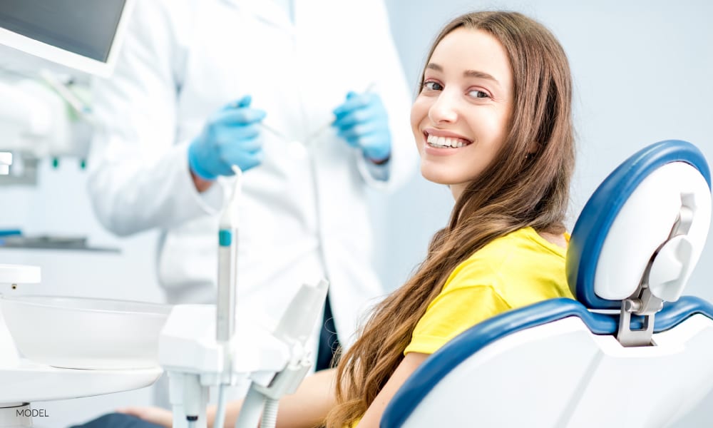 Young Girl Preparing for Wisdom Teeth Extraction In Dental Chair Young Girl Preparing for Wisdom Teeth Extraction In Dental Chair